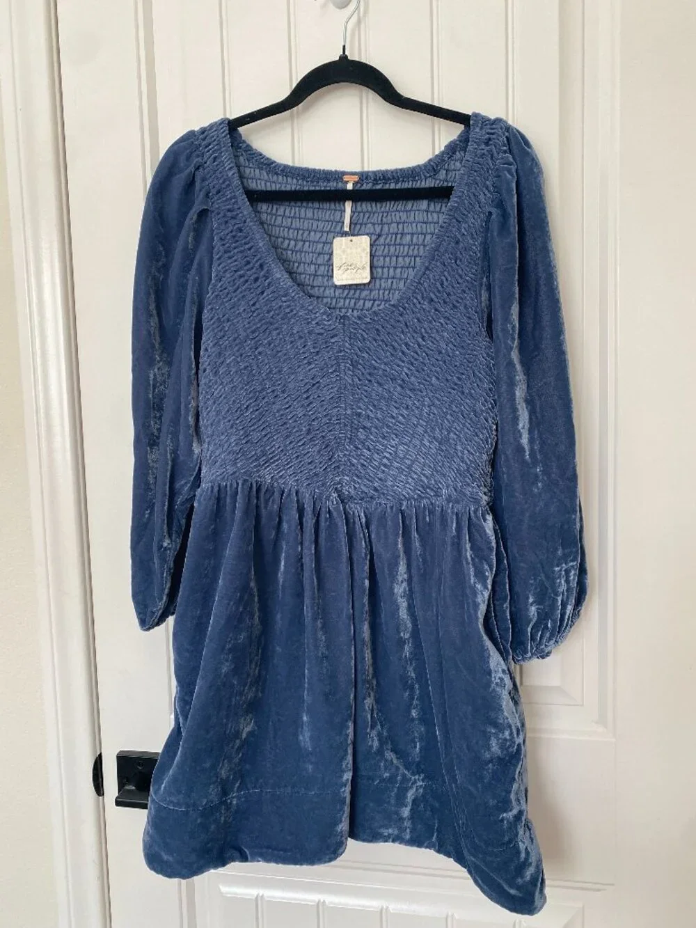 Free People NWT | Farrier Velvet Mini Dress in Harbor
